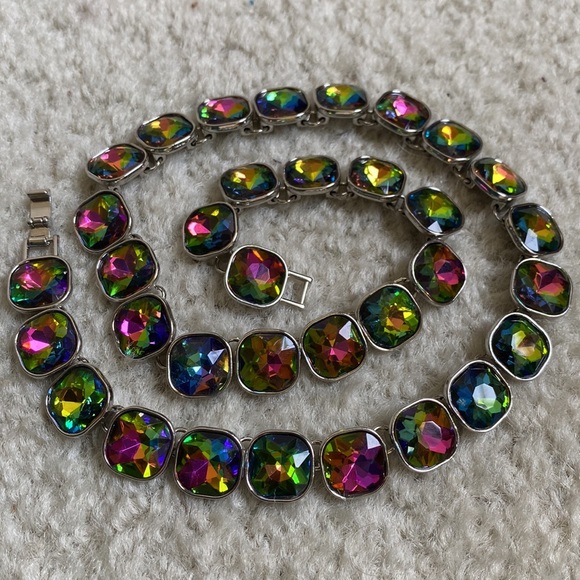 QVC Jewelry - Sparkly rainbow watermelon vitrail crystal necklace